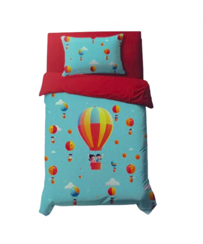 Completo Letto Copriletto Singolo Mongolfiere - Biancaluna