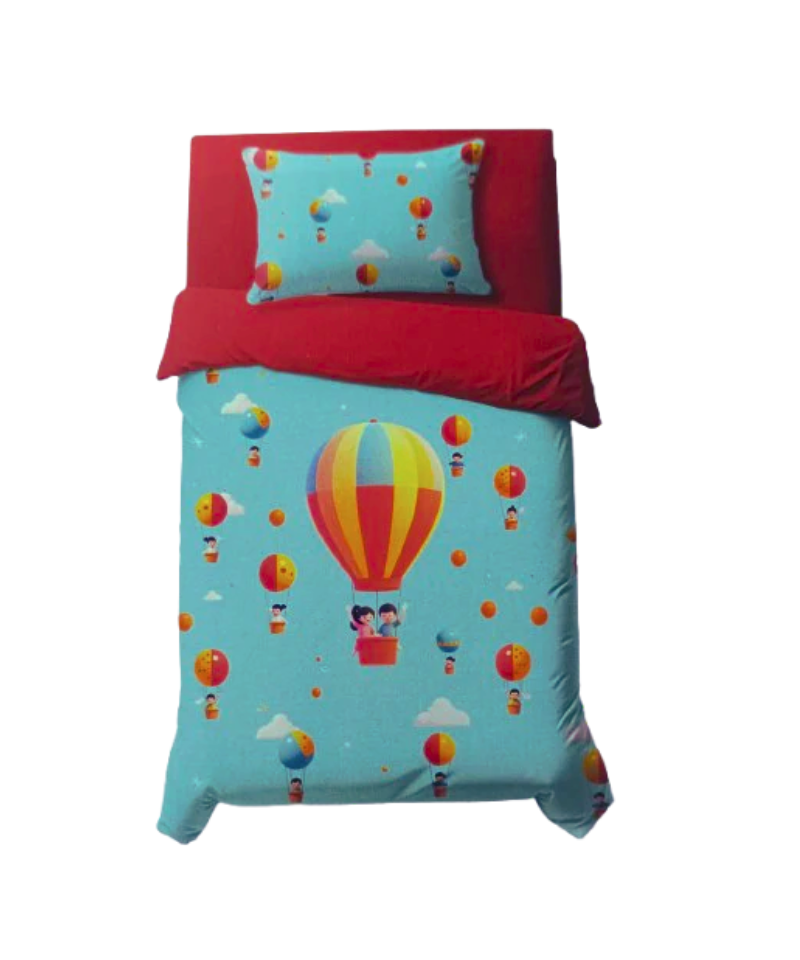 Completo Letto Copriletto Singolo Mongolfiere - Biancaluna