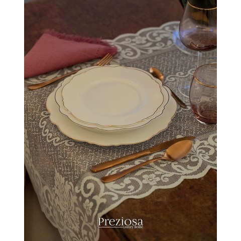 Set 4 pezzi posate effetto Oro Rosa Lucido PREZIOSA LUXURY HOME