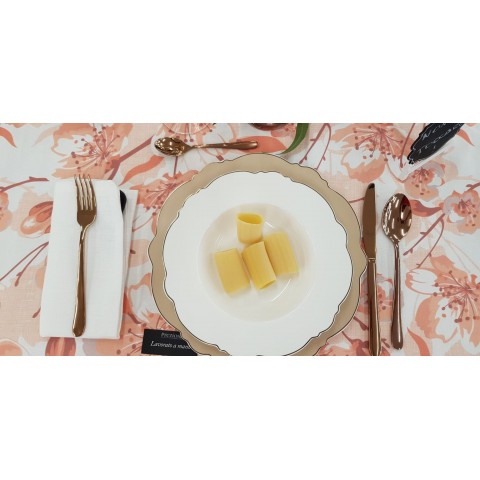 Set 4 pezzi posate effetto Oro Rosa Lucido PREZIOSA LUXURY HOME