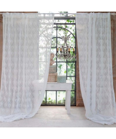 TENDA RICAMATA CON PASSANTI 10 CM BLANC MARICLO'
