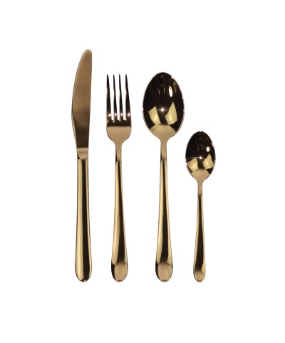 Set 4 pezzi posate effetto Oro Rosa Lucido PREZIOSA LUXURY HOME