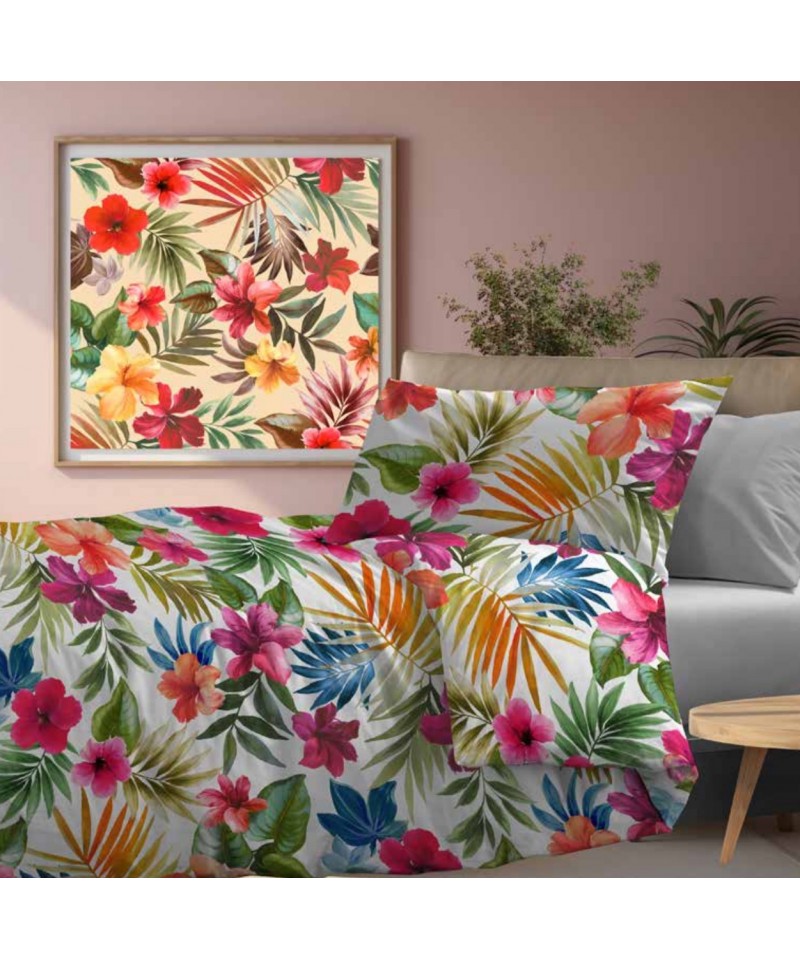 Completo Lenzuola Matrimoniali Tessitura Zambaiti - 100% Cotone Made In Italy, 240x300 + 180x200 + 2 Federe