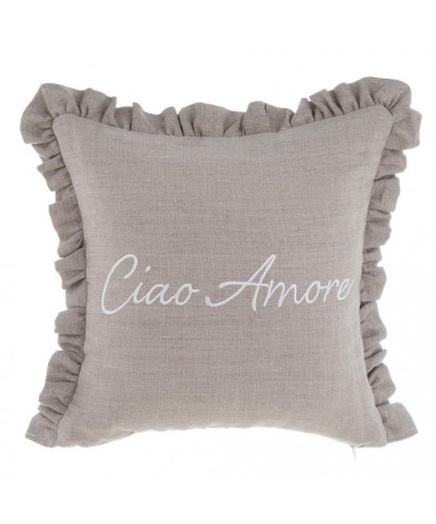 Cuscino "Ciao Amore" con gala - Blanc Mariclò