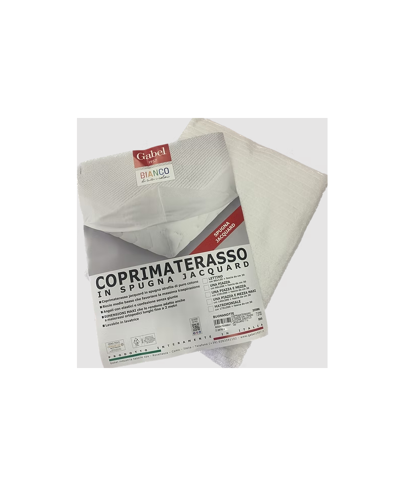 Coprimaterasso 1 piazza e mezza Maxi in spugna jacquard - GABEL