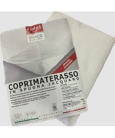 Coprimaterasso 1 piazza e mezza Maxi in spugna jacquard - GABEL